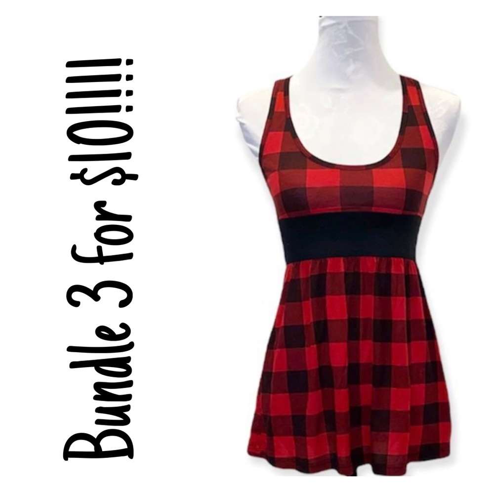 Max Rave Junior’s L Buffalo plaid tank top, GUC